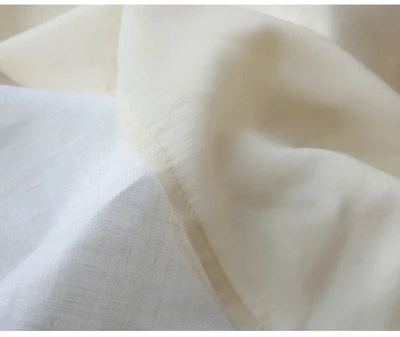 100% Linen Straight Skirts Loose Women Summer High Elastic Waist Simple Casual Split Half Loose Fashion Streetwear White Skirt